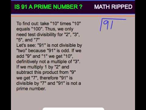 IS 91 A PRIME NUMBER? - YouTube - Is 91 A Prime Number Or A Composite Number