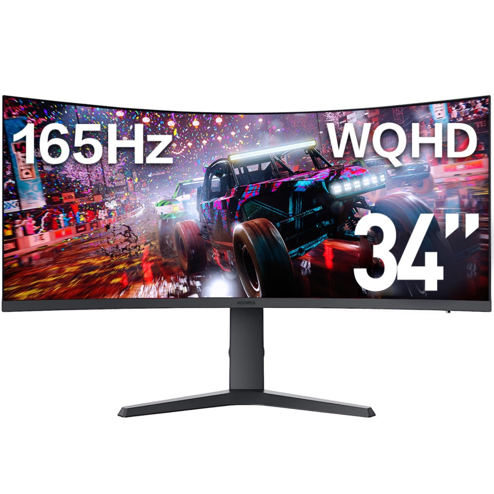 KOORUI 34 inch Ultrawide 21:9 Curved Gaming Monitor 165Hz(Support 144hz - Koorui 34 Inch Ultrawide Curved Gaming Monitor