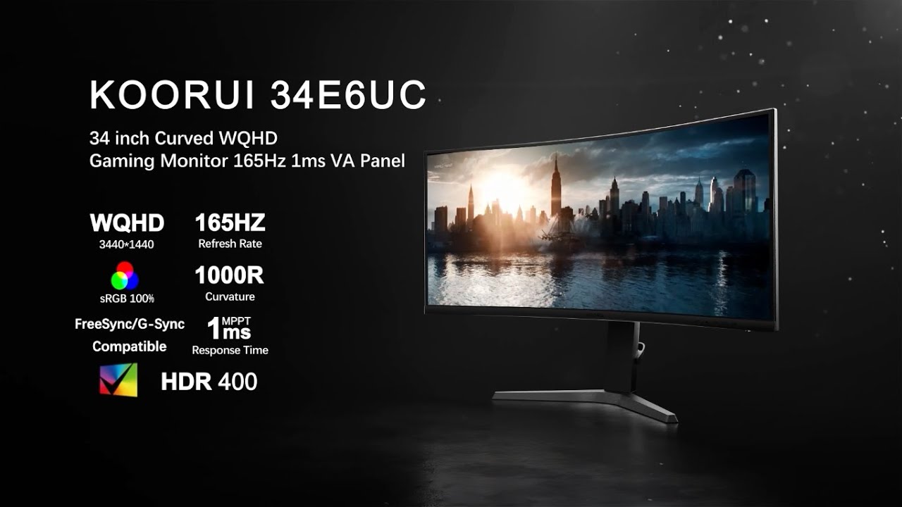 Koorui 34 Inch Ultrawide Curved Gaming Monitor