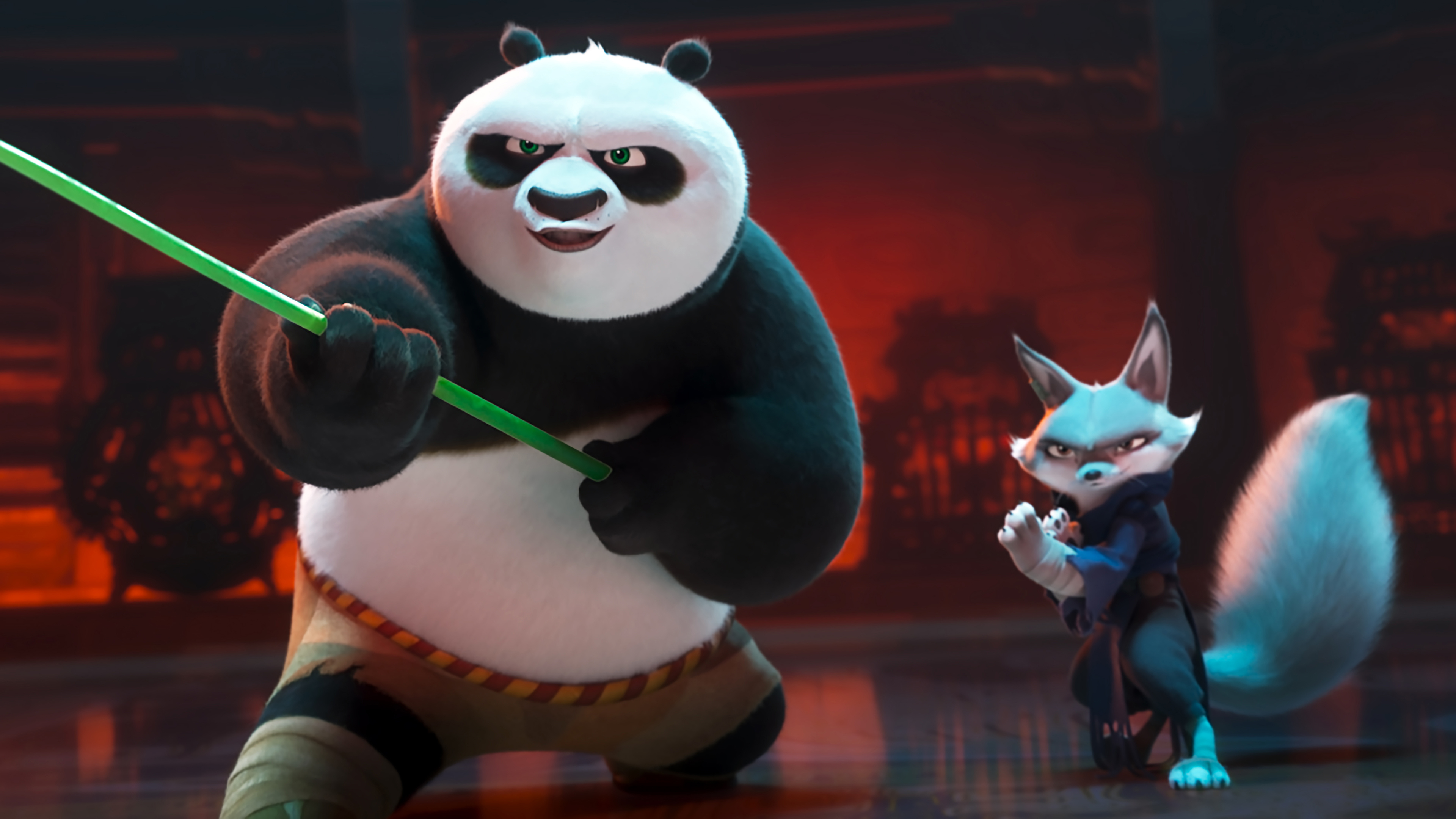 Kung Fu Panda 4 HD Wallpaper - Po and Zhen in Action - P.o. Box 90129 Lakeland Fl 33804