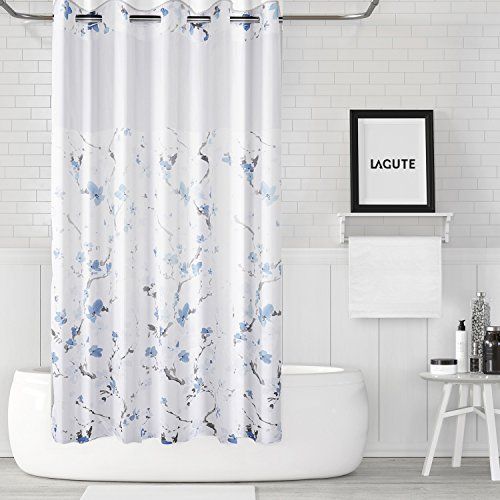 Lagute SnapHook (Hookless) Shower Curtain w/Snap-in Liner | Bathroom - Hookless Shower Curtain Snap Liner Replacement
