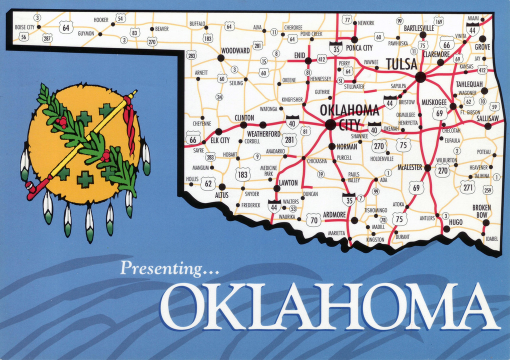Large map of Oklahoma state with roads and highways | Vidiani.com - Oklahoma Tank Lines & United Petroleum Transports