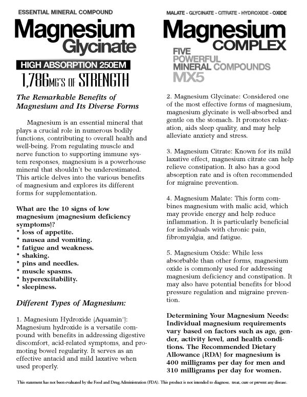 Magnesium Glycinate 1786mg - How Much Glycine Is In Magnesium Glycinate