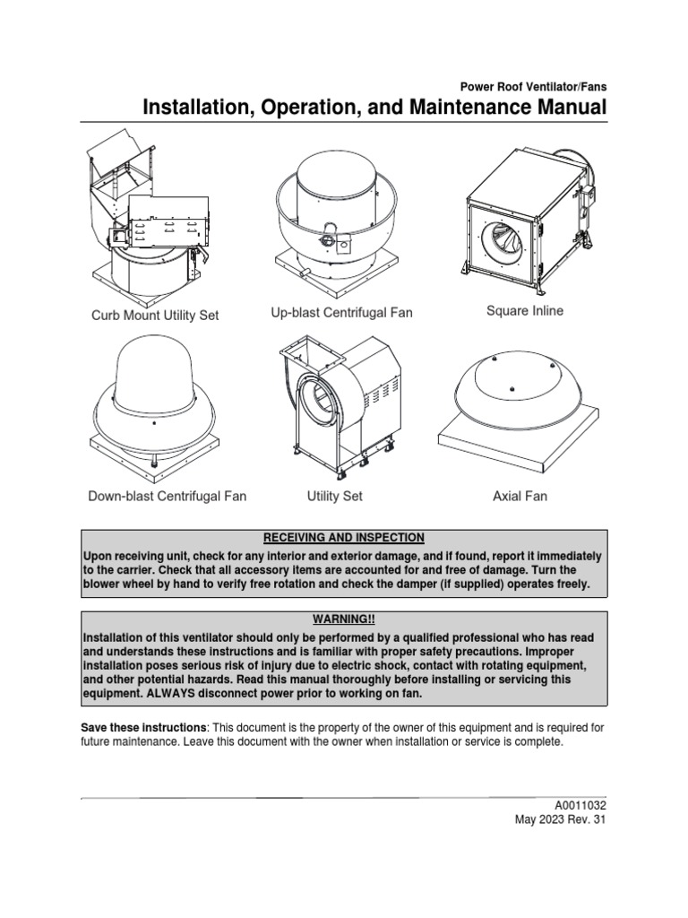 Manuals ExhaustFans Exhaust O&IM | PDF - Exhaust Fluid Quality Poor See Owners Manual