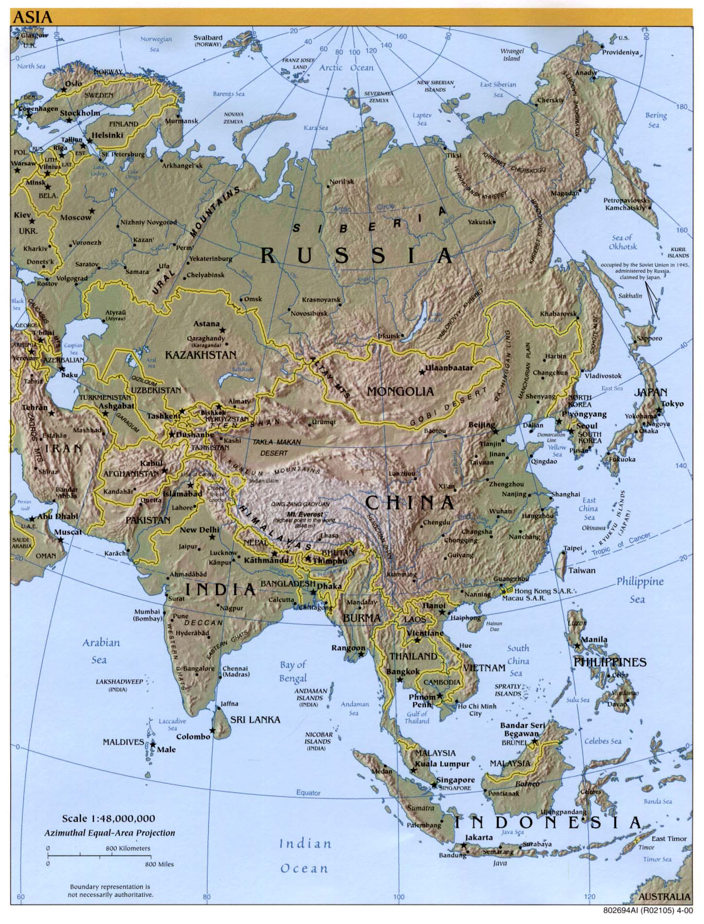 Map of Asia (Russia, Khazakhstan, India, China, Korea, Japan, Indonesia - Asia Target Audience Of Tiffany Age Range