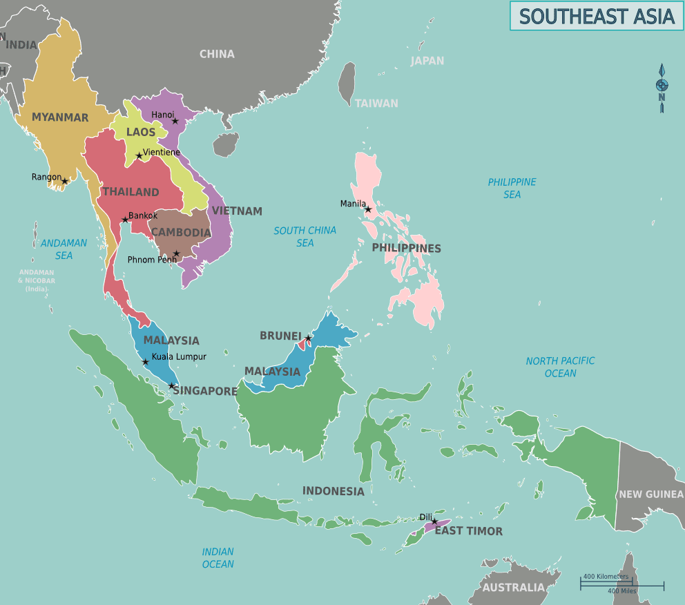 Map of Southeast Asia Region | Maps of Asia Regional Political City - Southeast Home Care And Respiratory Services