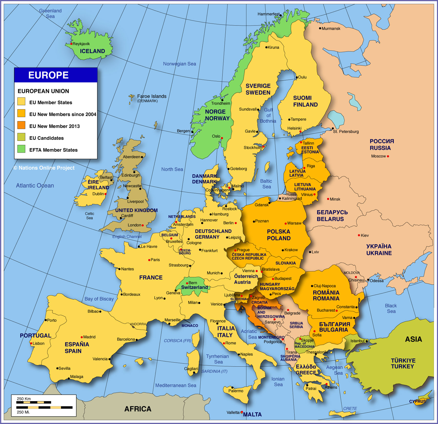 Map of States of the European Union - Nations Online Project - Does European Wax Take Walk Ins