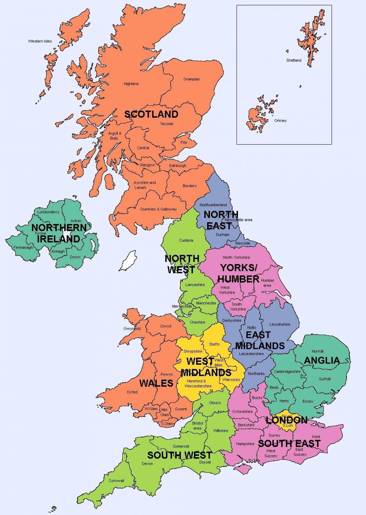 Map of United Kingdom (UK) regions: political and state map of United - Uk Adult Feeding Tubes And Formula Market