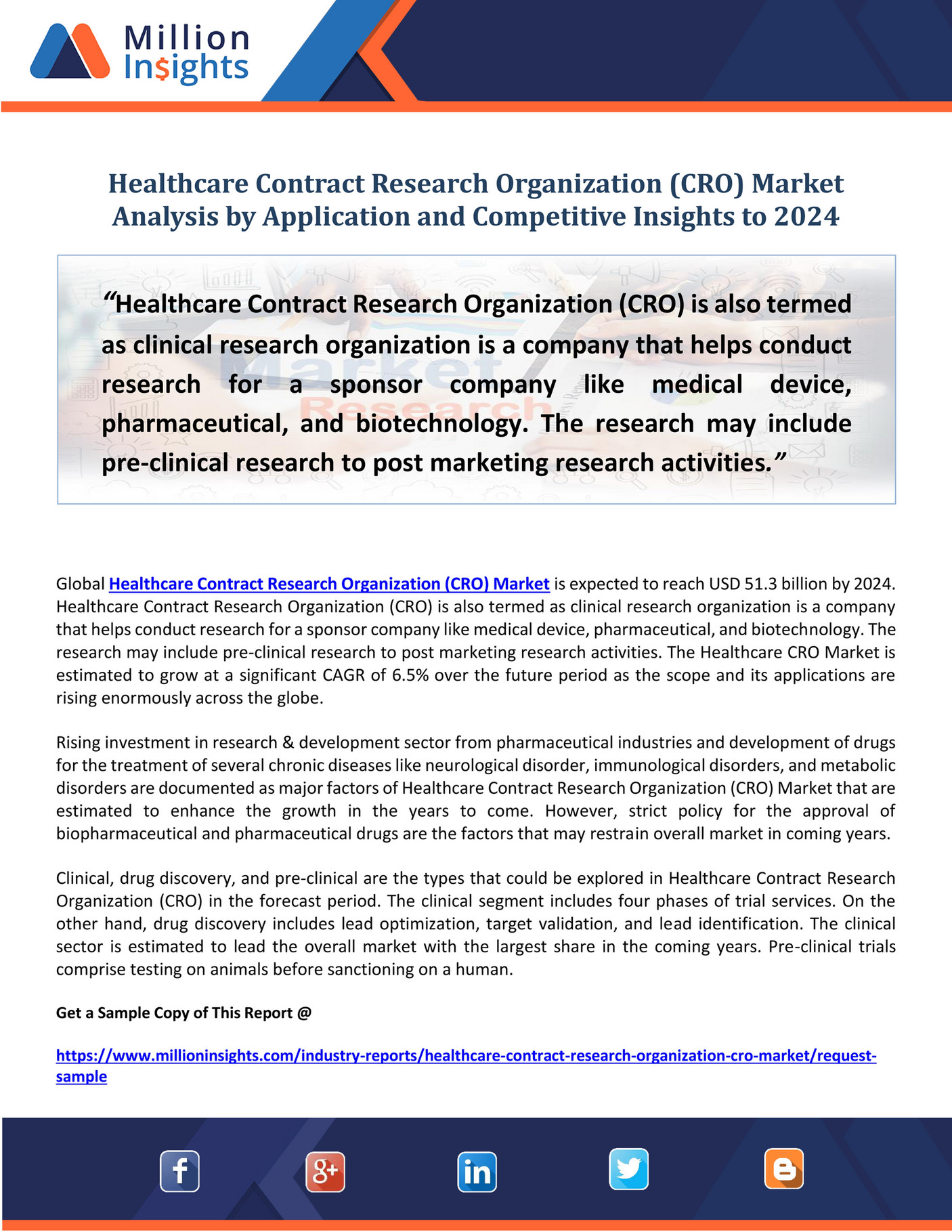 Market Developer - Healthcare Contract Research Organization (CRO - Evaluate The Contract Research Organization For Medical Devices Company Avania