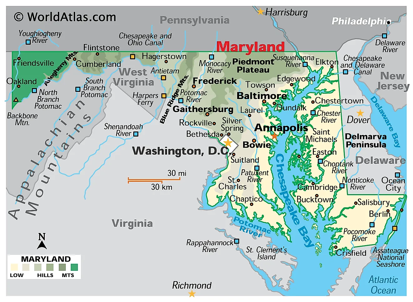 Maryland Maps & Facts - World Atlas - Maryland Oral Surgery Associates Of Silver Spring
