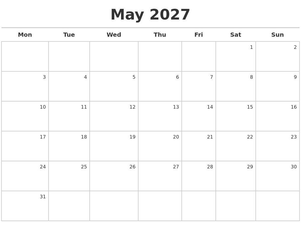 How Many Months Until May 2027