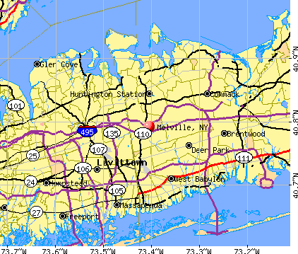 How Far Is Melville Ny From Nyc