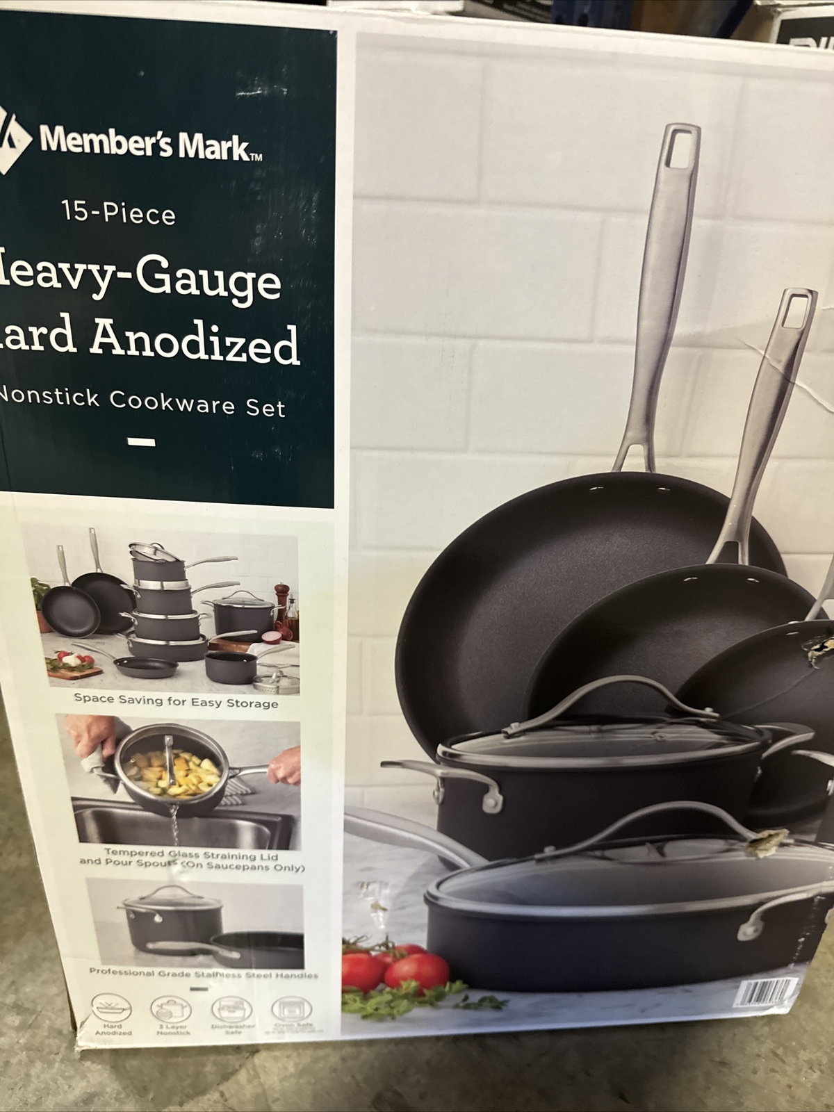 Member's Mark 15-Piece Heavy Gauge Hard Anodized Nonstick Cookware Set - Member's Mark Non Stick Ceramic Cookware Set