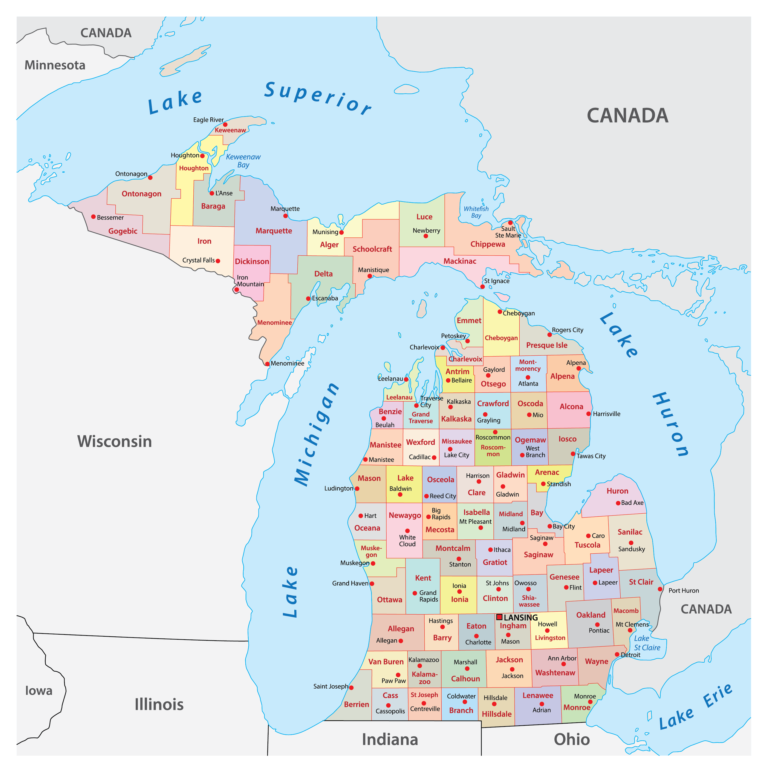 Michigan Maps & Facts - World Atlas - Mi Ranchito Menu Overland Park Ks