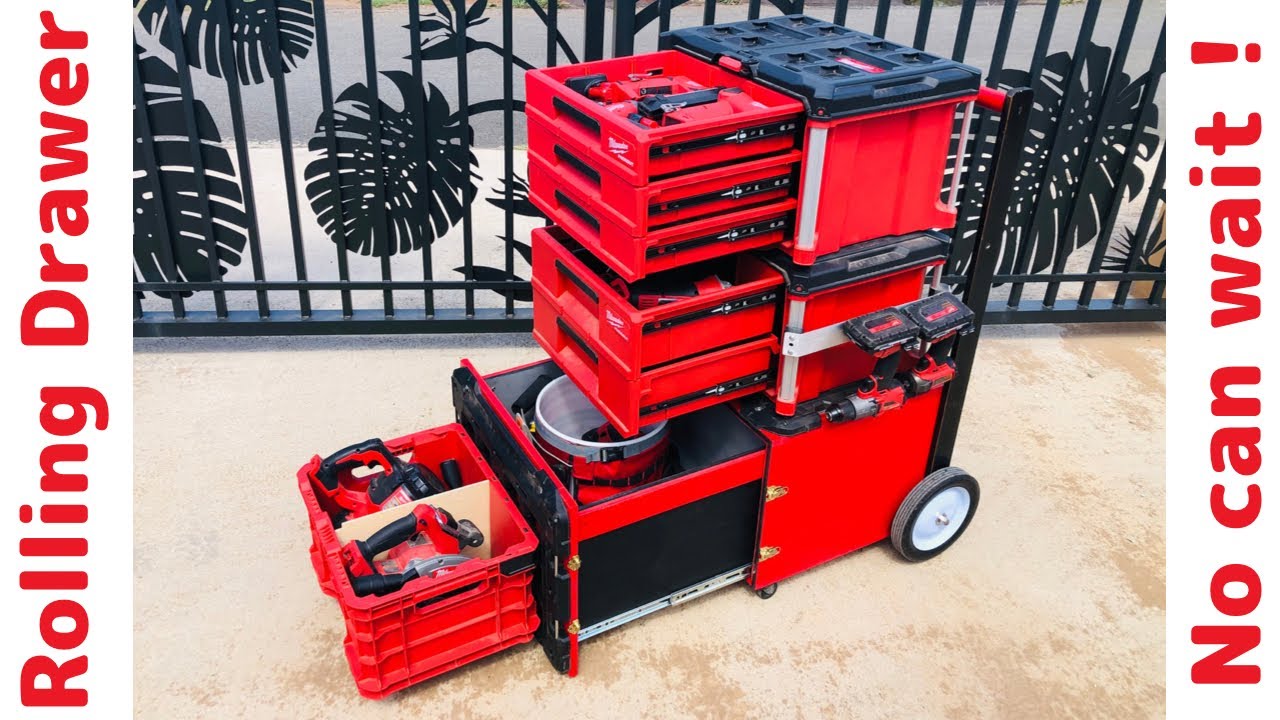 Milwaukee PACKOUT mods / DIY Rolling Drawer Toolbox - YouTube - Toughbuilt Rolling Drawer Box Release Date
