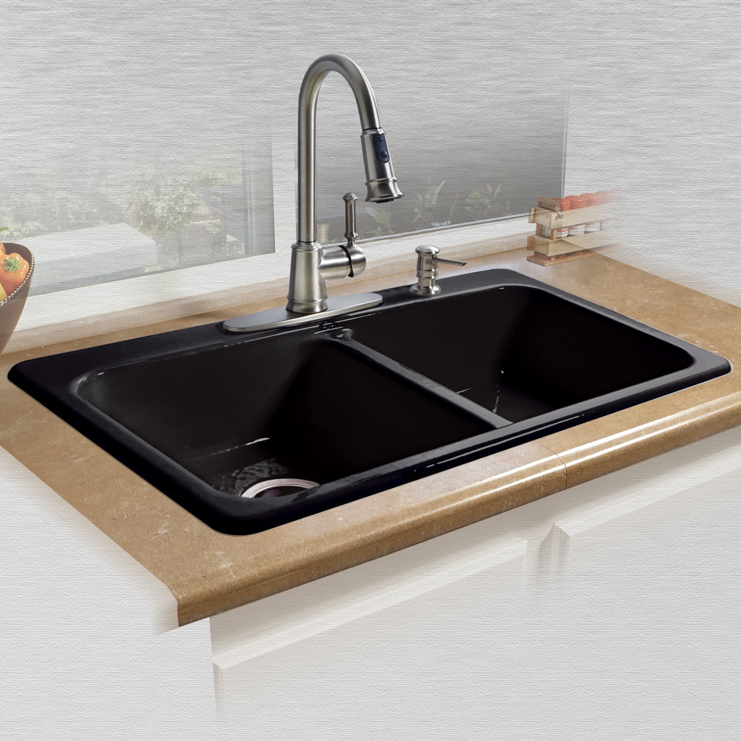Miseno Mci25-4Tm 33" Double Basin Drop In Cast Iron Kitchen Sink - Sink Not Draining But Pipes Clear