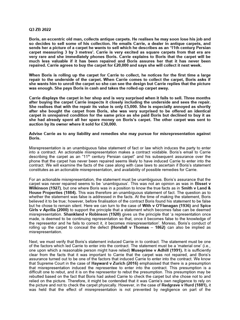 Misrepresentation | PDF - Examples Of Misrepresentation In Real Estate