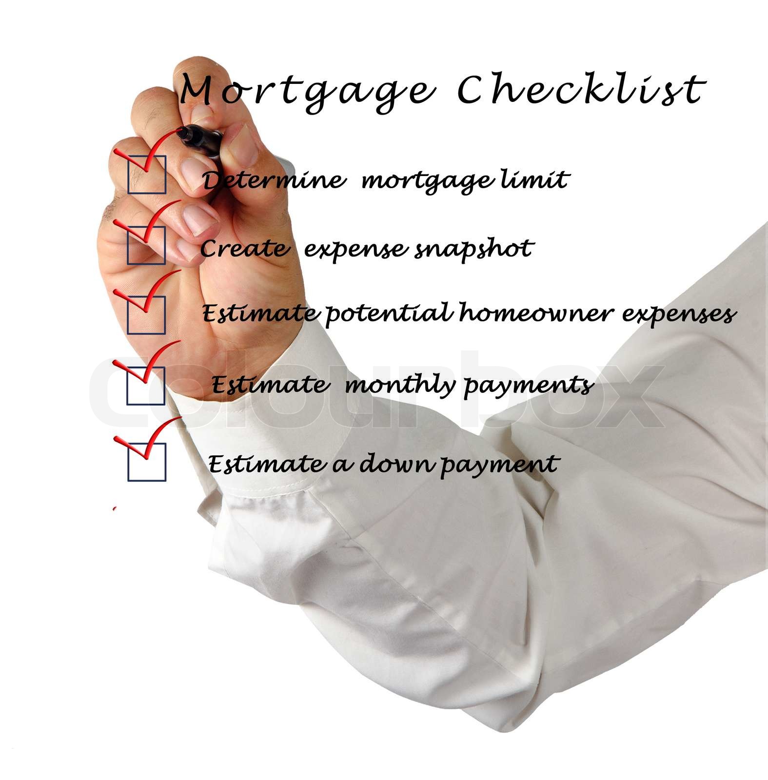 Mortgage checklist | Stock image | Colourbox - Mortgage Borrower To Do List Checklist Template