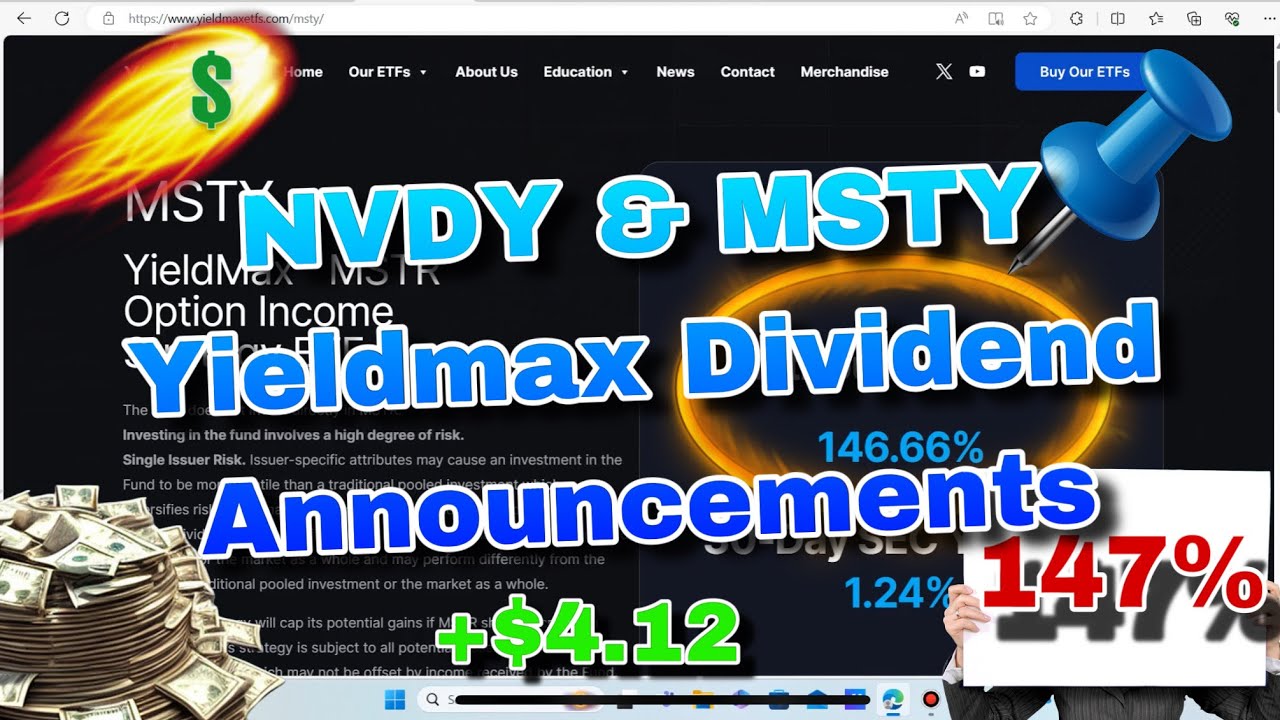 (MSTY & NVDY) Highest Yieldmax Distributions Dividend Yields for April - Msty Dividend Ex-dividend Date April 2025