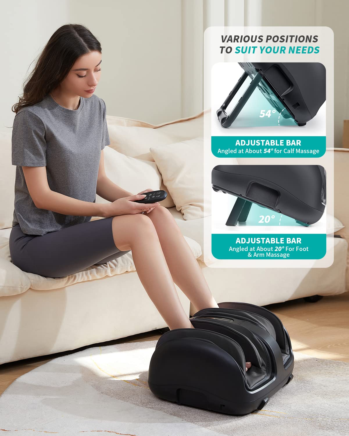 Nekteck Foot Massager with Heat, Shiatsu Foot and Calf Massager with - Calf And Foot Massager With Heat