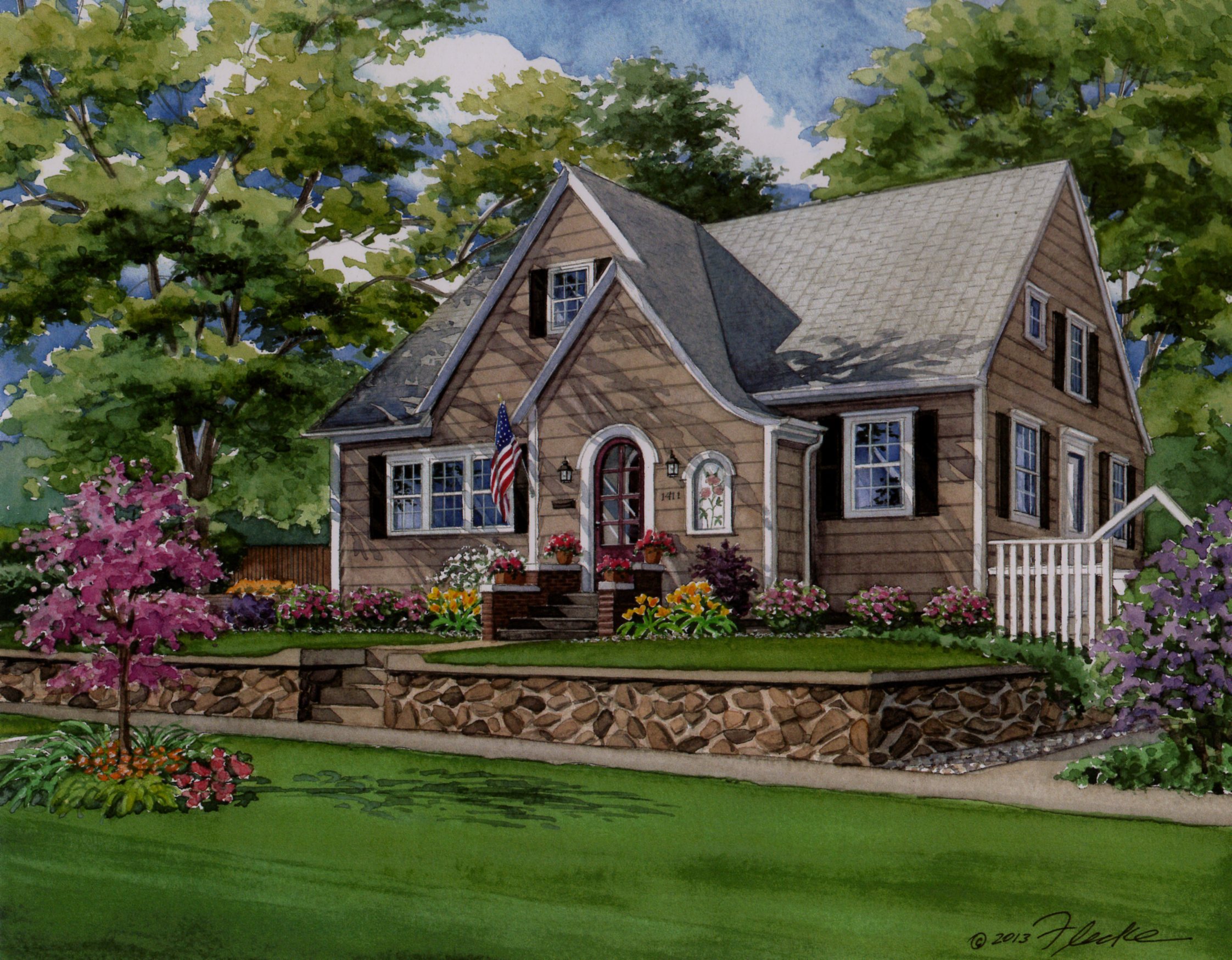 News | Custom house portrait of home in Rapid City, South Dakota - Home Plans With Large Front Porch