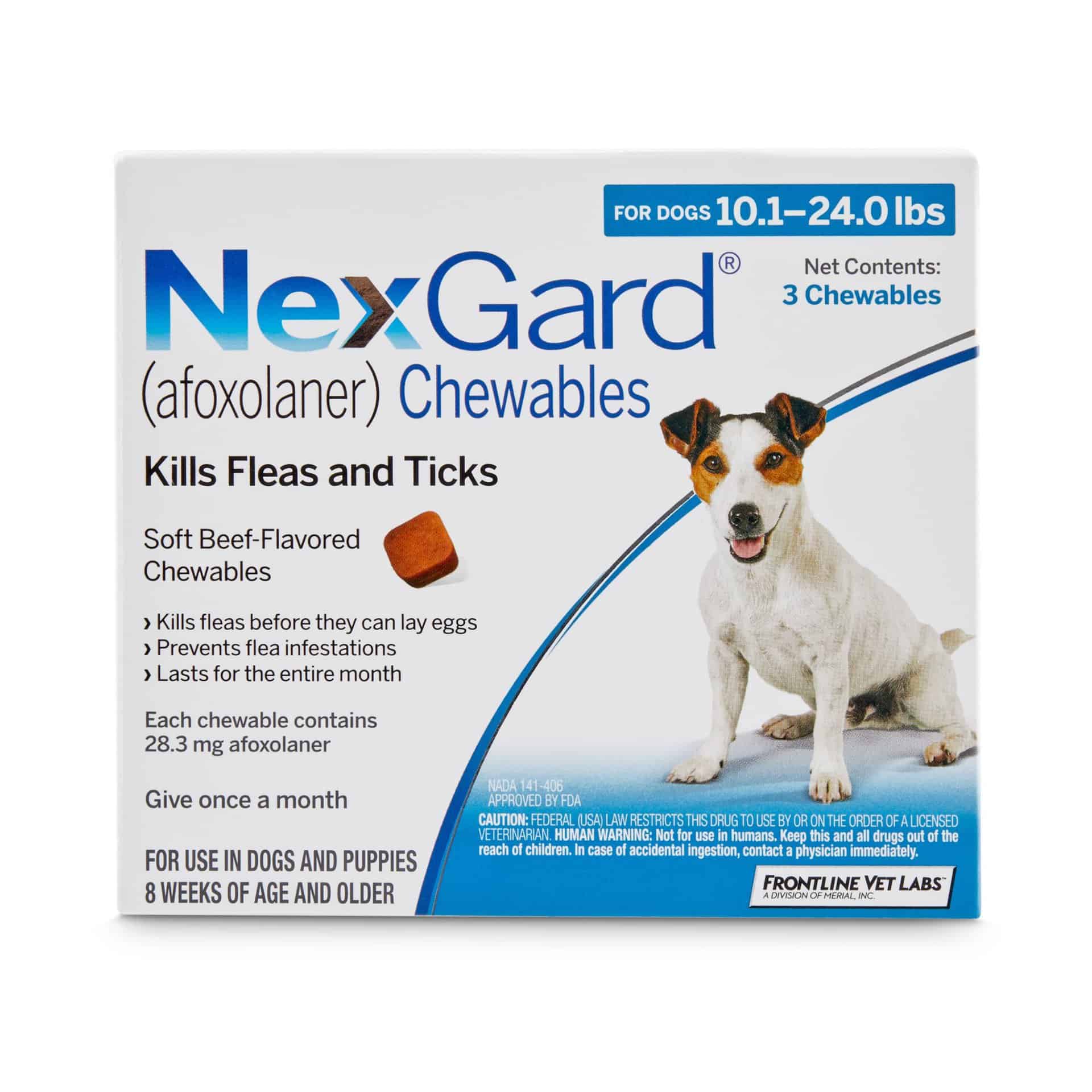 NexGard Chewable Flea & Tick for Dogs 10.1-24 lbs - Single Dose - Chewable Flea And Tick For Dogs Non Prescription