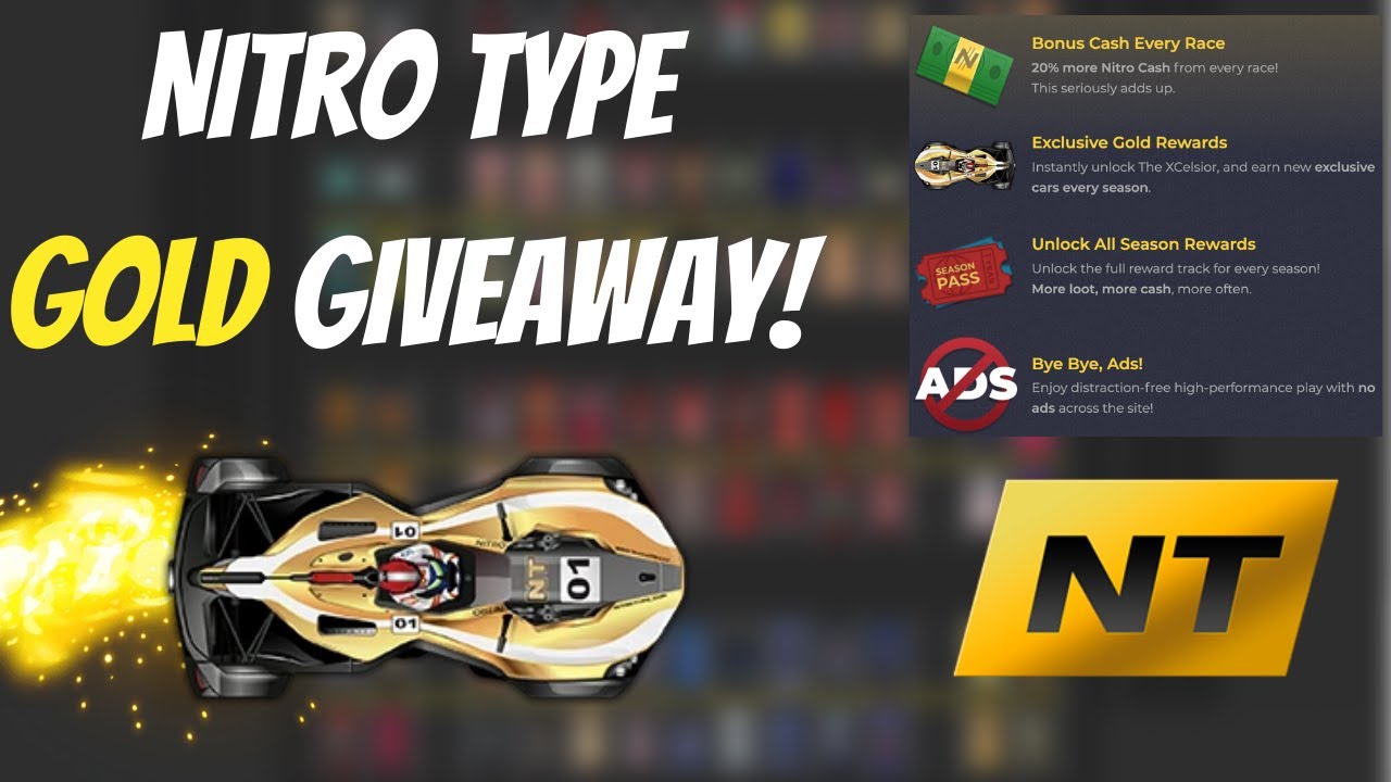 Nitro Type GOLD GIVEAWAY! - YouTube - How To Get Nitro Gold For Free