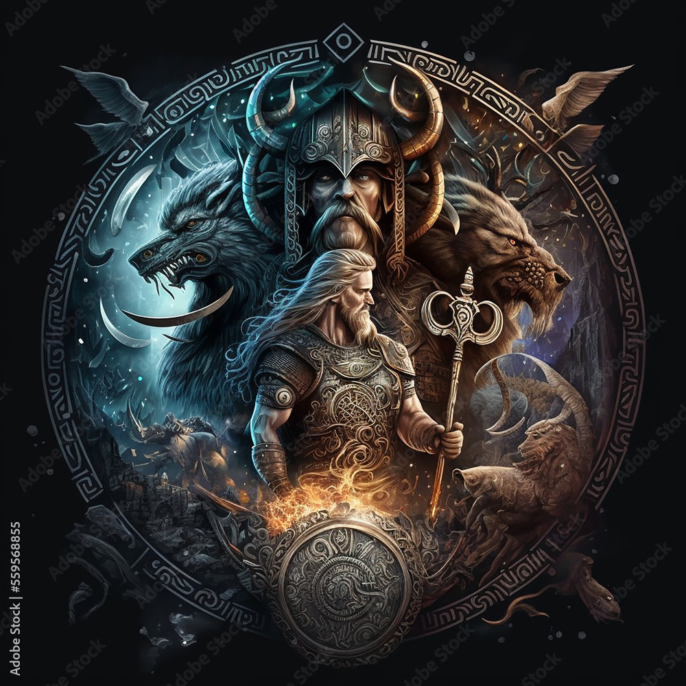 Norse mythology valhalla concept. Created with Generative AI technology - Does Norse Organics Work For Acne