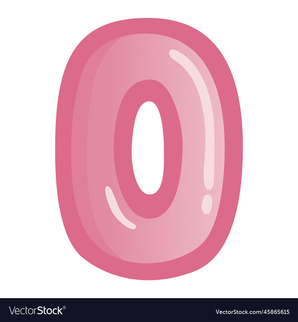Number 0 zero pink bold alphabet icon Royalty Free Vector - Do 0 Calorie Drinks Break A Fast