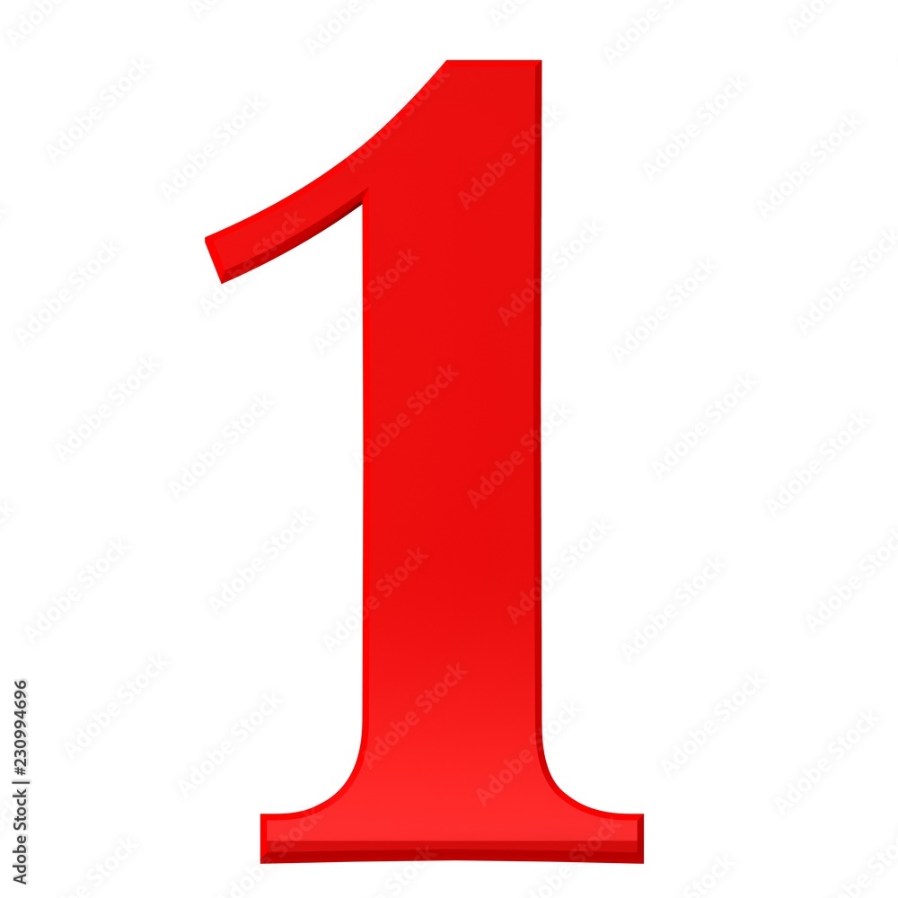 number 1 one red 3d sign isolated Stock Illustration | Adobe Stock - What Is 1 Percent Of 300 Million