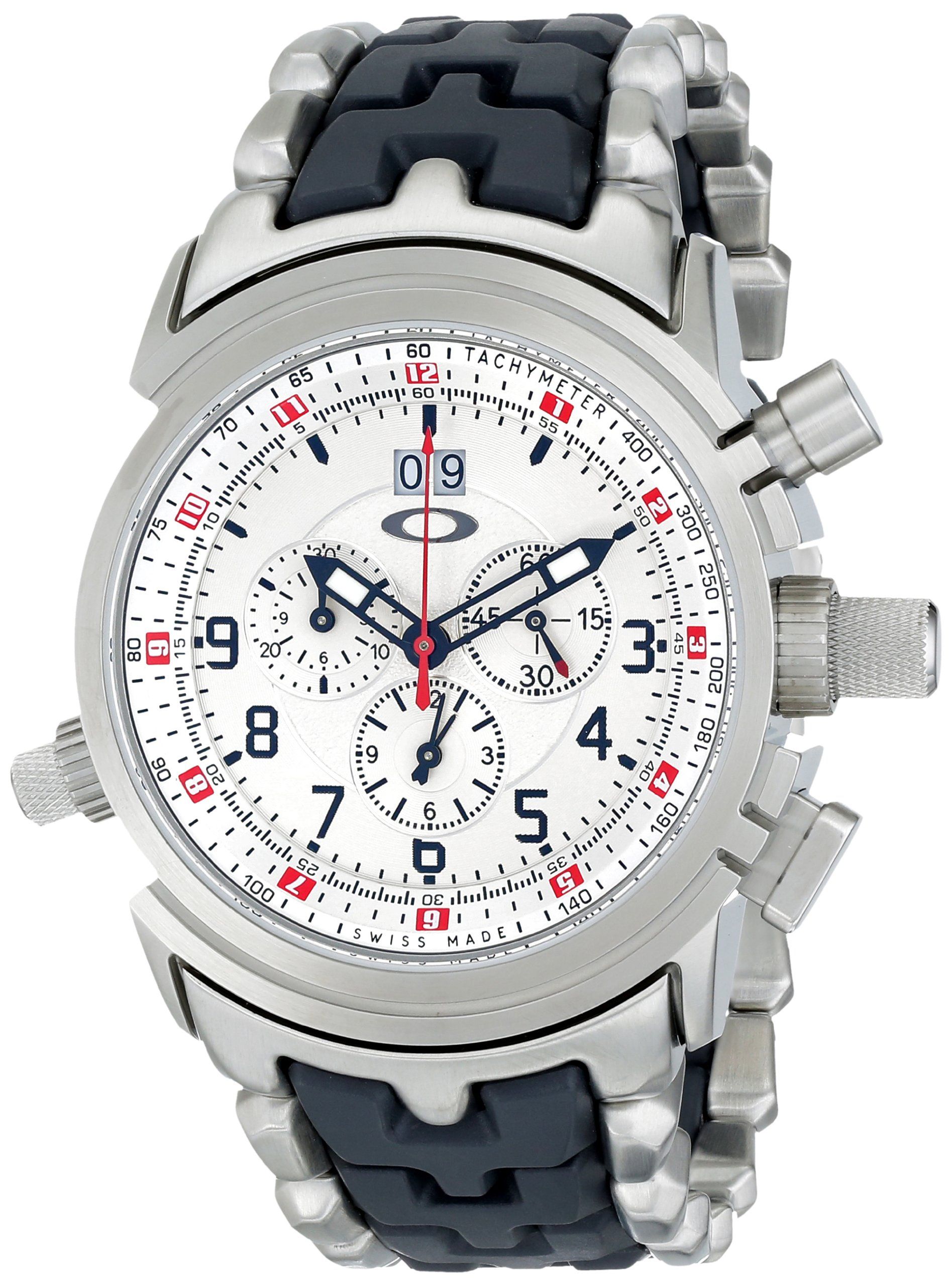 Oakley Men's 10-058 12 Gauge Chronograph Stainless Steel Bracelet - Oakley 10 Bar Sapphire Crystal Swiss Made Watch