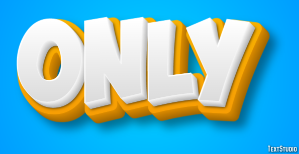 Only | Yellow White 3D | Text Effect Generator - Only Washing Face With Distilled Water Makes It Glow