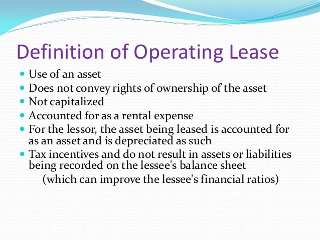Operating lease - Generally An Oral Lease For Five Years Is
