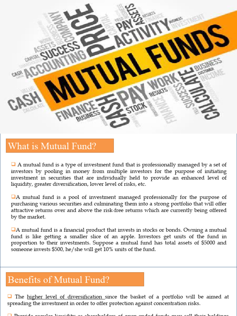 Overview of Mutual Funds | PDF | Investment Fund | Mutual Funds - Mutual Funds Provide The Following For Their Shareholders