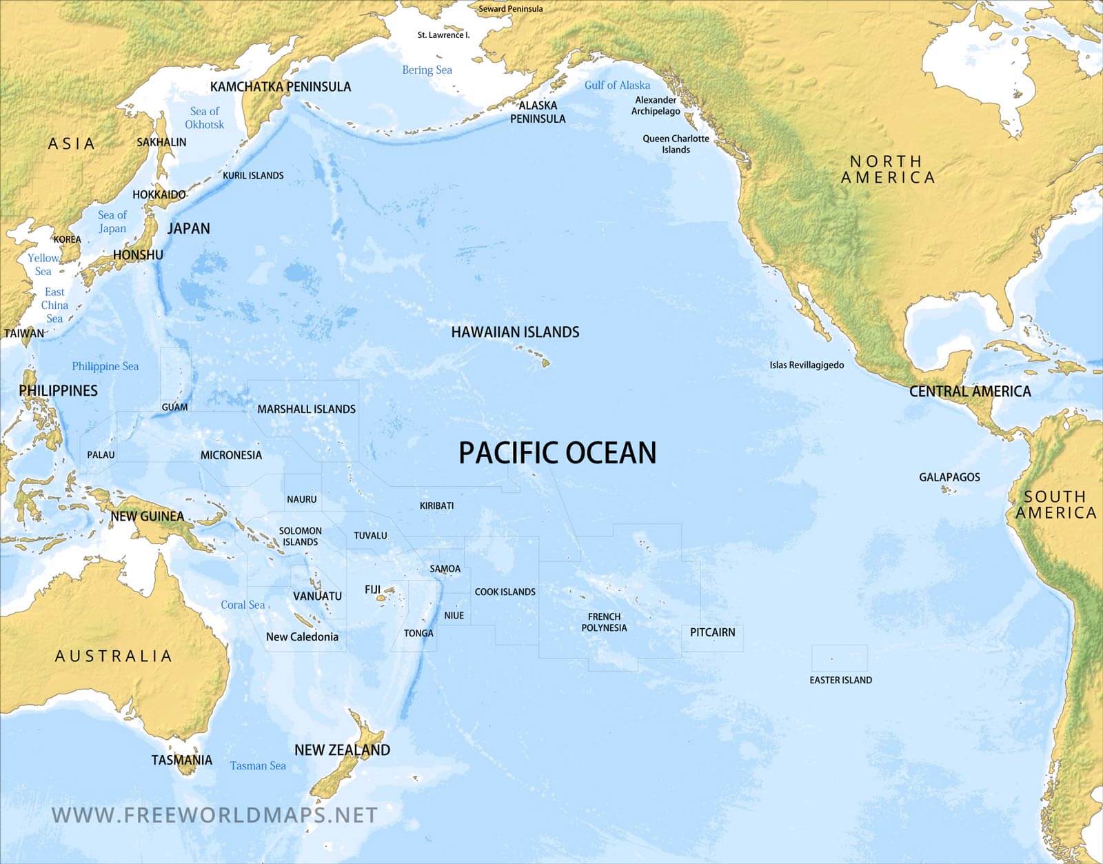 Pacific Map Labeled - Pacific Volkswagen Service & Parts Department