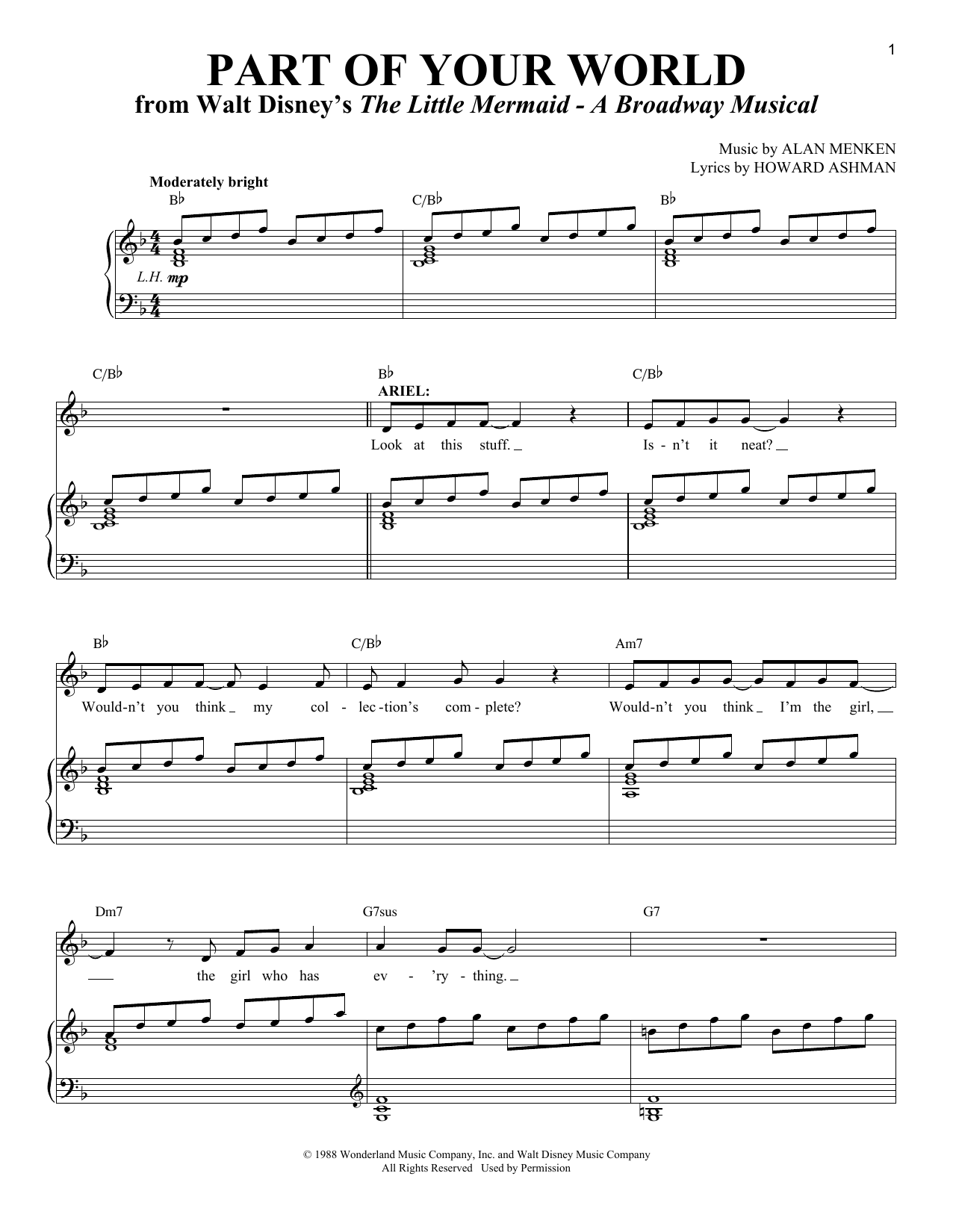 Part Of Your World | Sheet Music Direct - Part Of Your World Sheet Music