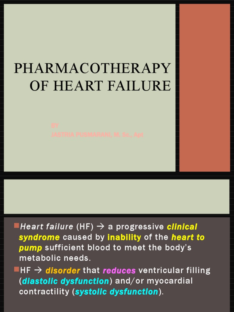 Pharmacotherapy of Heart Failure | PDF | Heart Failure | Myocardial - Optimizing Heart Failure Management A Review Of The Clinical Pharmacist