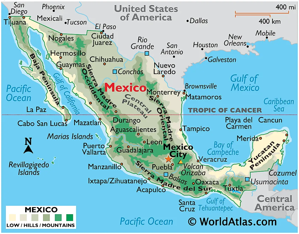 Physical Map of Mexico | Mexico map, Mexico city map, Cozumel mexico - Mexico Prefabricated Crown And Bridge Materials Market