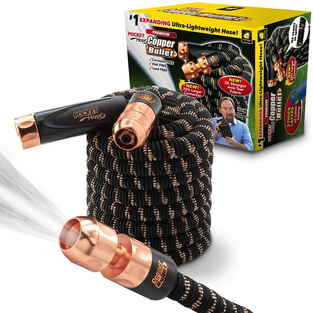 Pocket Hose AS-SEEN-ON-TV, Copper Bullet 50 Ft Expandable Garden Hose - Copper Water Hose As Seen On Tv