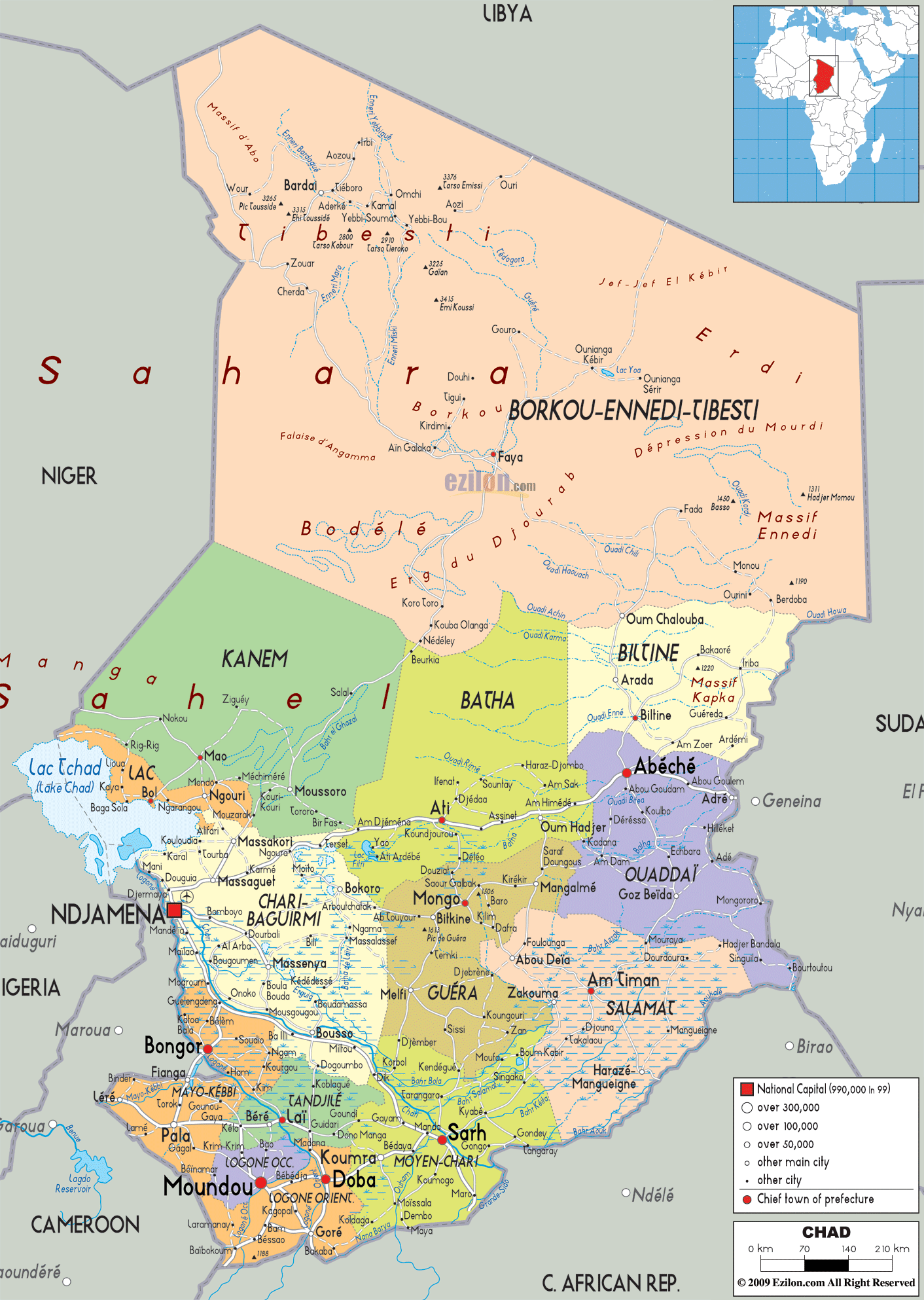 Political Map of Chad - Ezilon Maps - What Is Chad And Vy Phone Number