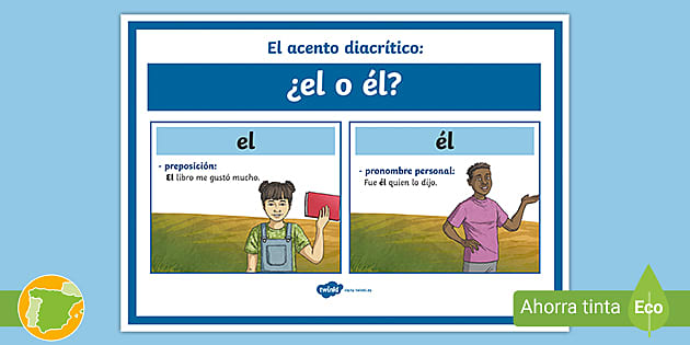 Póster: El acento diacrítico: ¿el o él? (teacher made) - El Pollo Loco Fire Grilled Combos
