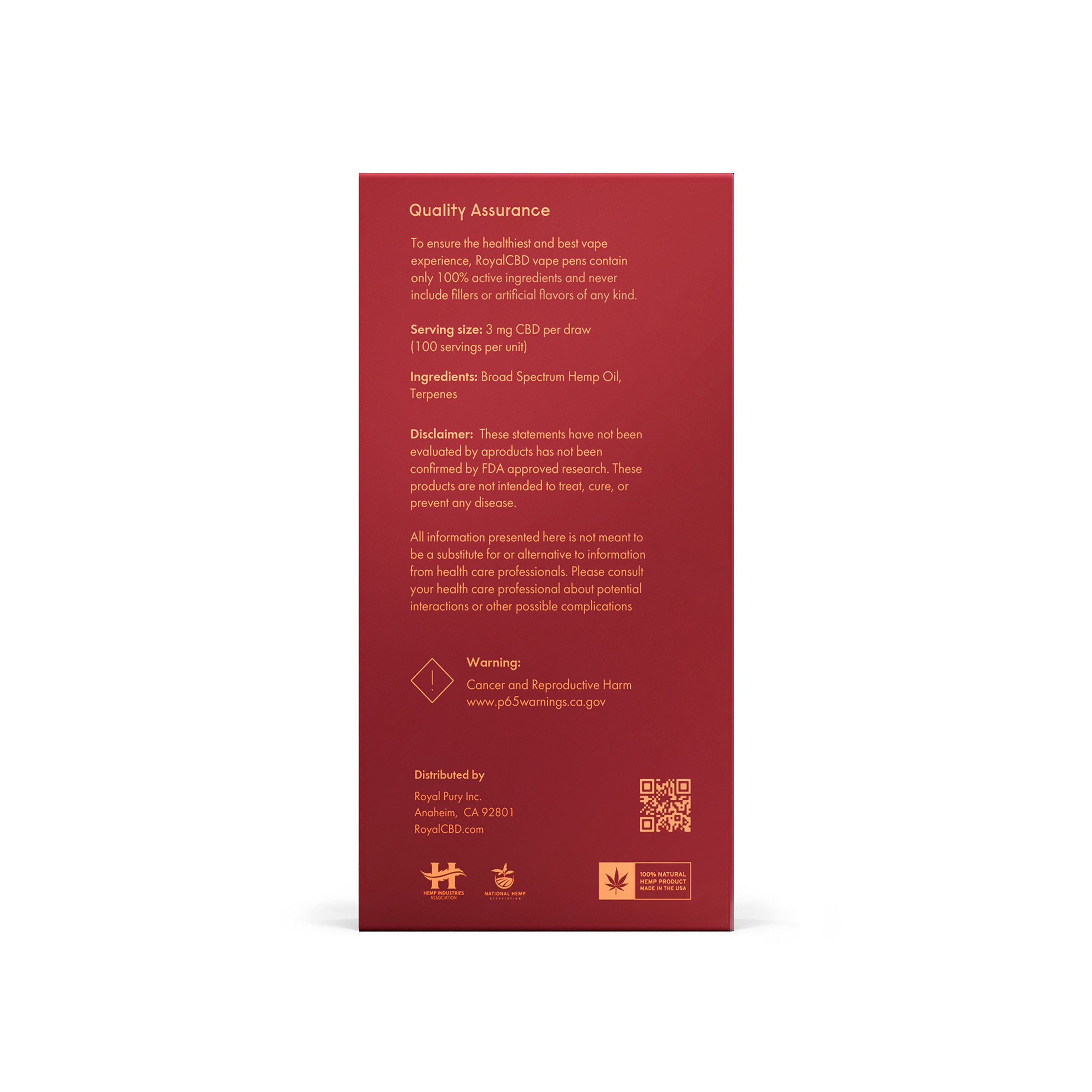 Premium CBD Vape Pen Calm 300mg (Disposable Kit) - Royal CBD - Cbd Vape Pens For Anxiety Price