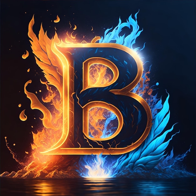 Premium Photo | A fire and ice alphabet with the letter b in blue and - Does B&h Have Black Friday Sales