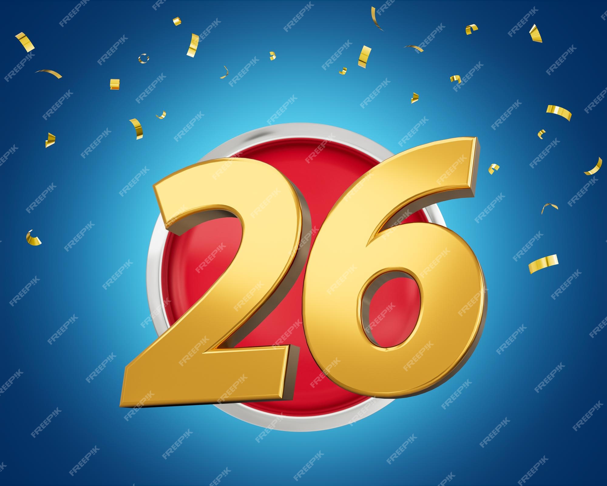 Premium Photo | Gold number 26 gold number twenty six on rounded red - 26 Rounded To The Nearest Hundred