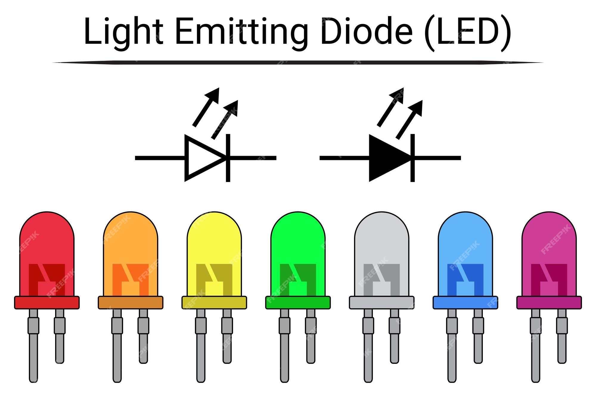 Premium Vector | Light Emitting Diodes (LED) Vector set with symbol - Does Led Light Kill Nail Fungus