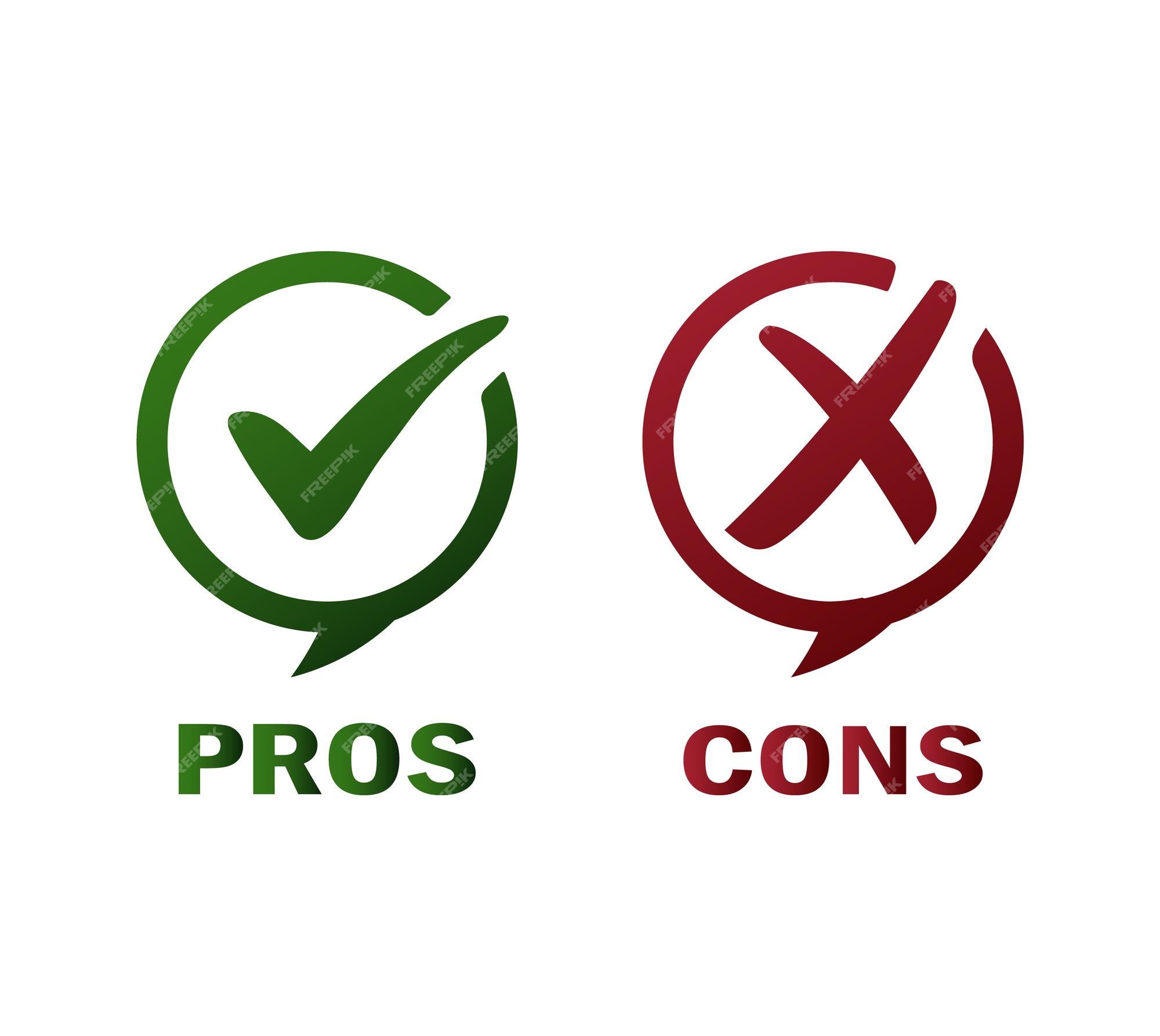 Premium Vector | Pros and Cons icon check negative positive list true - Pros And Cons Of Bird Feeders