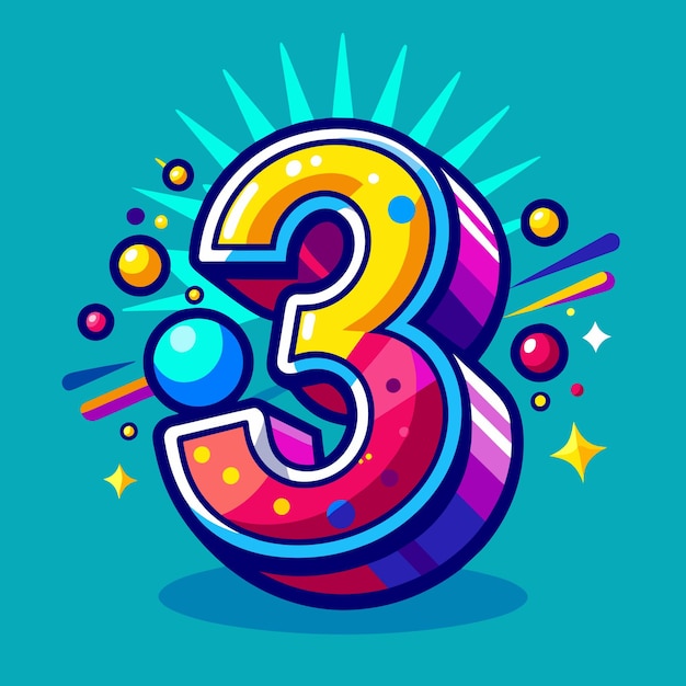 Premium Vector | Three number or number 3 3d - 3 Months Accelerated Stability Equivalent To