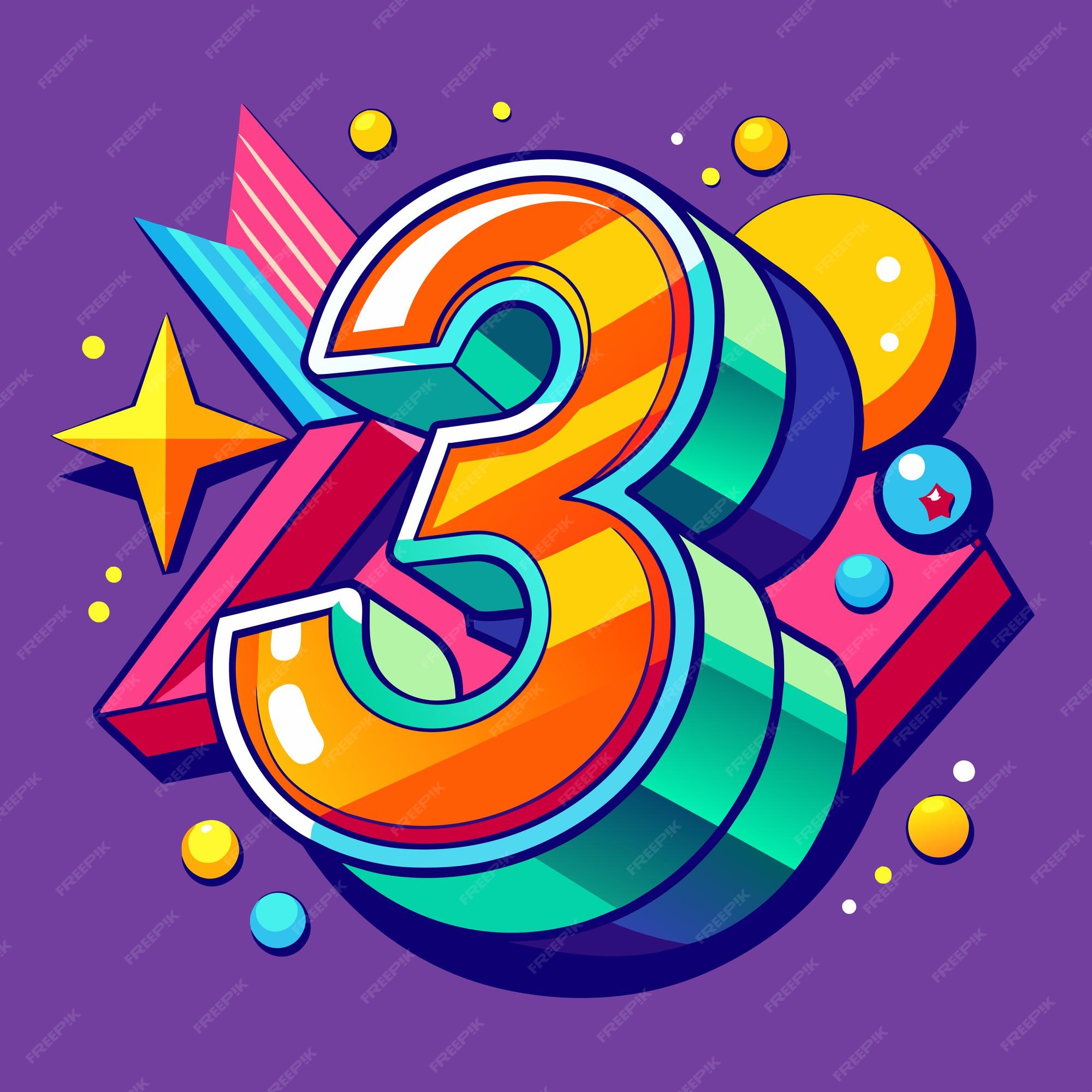 Premium Vector | Three number or number 3 3d - 3 Minute Soak For Toenail Fungus