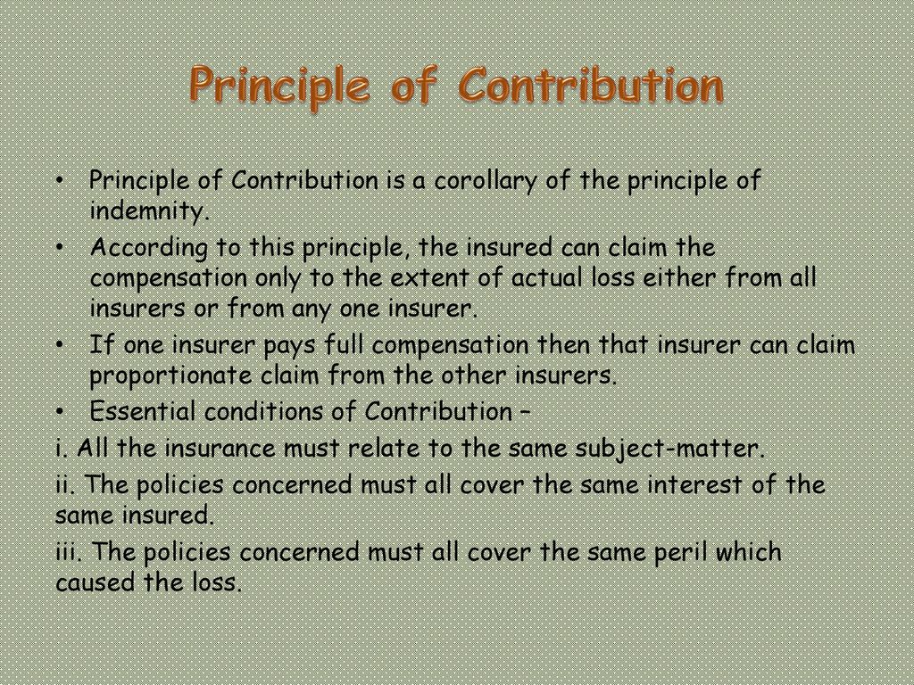 Principles of Insurance Contract - ppt download - Relation Of Earnings To Insurance Provision