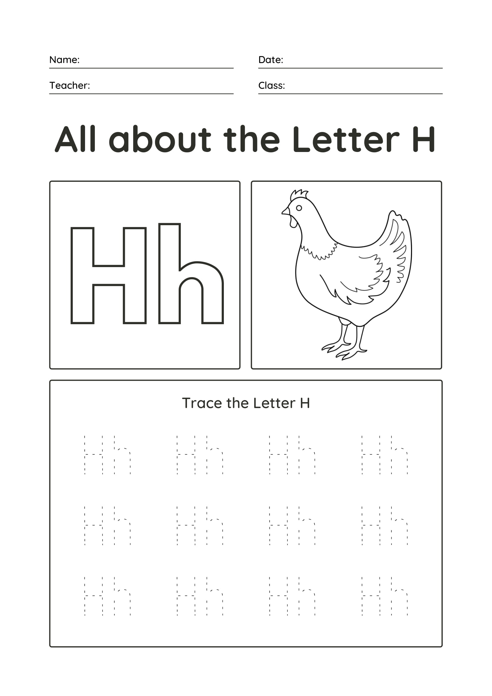 Printable Letter H Activities - H And R Block Military Onesource